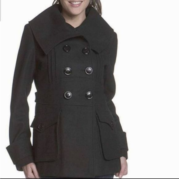 MISS SIXTY M60 Gray Envelope Collar Wool Pea-Coat‎ Medium - Picture 3 of 13